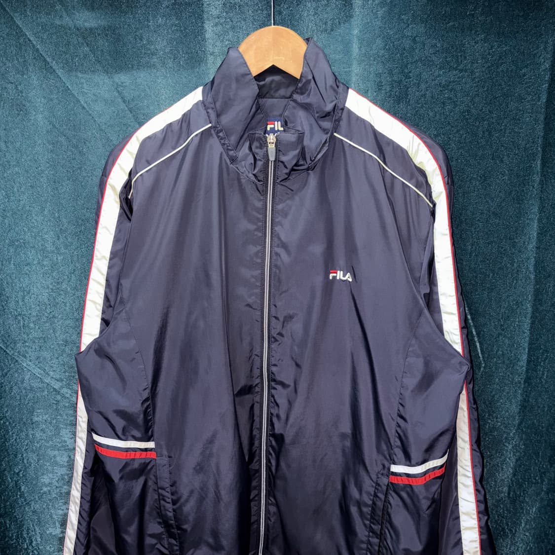 (2XL) 휠라 올드스쿨 다크 네이비 바람막이 자켓 상품이미지2