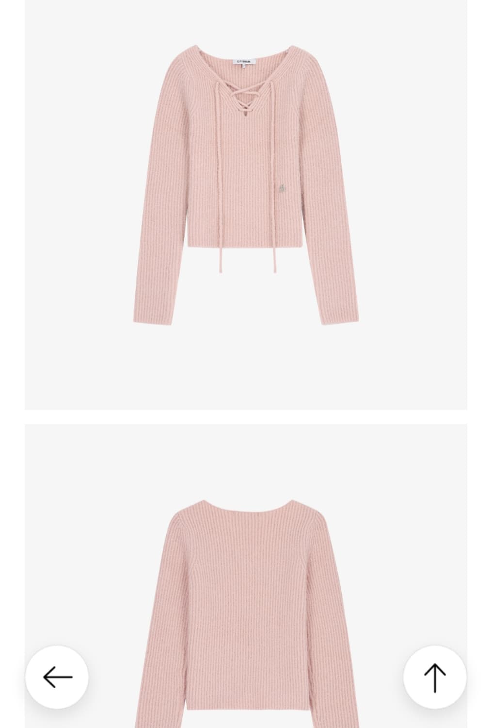 [새상품] 시티브리즈 부클 웨스턴 레이스업 니트 핑크 상품이미지5