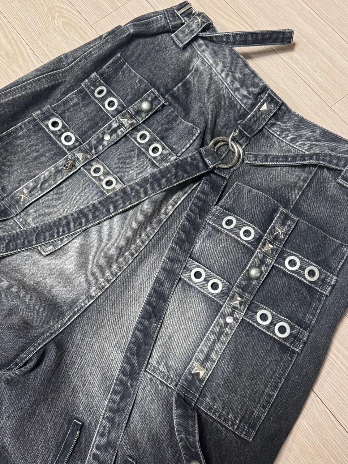 (31)발렌시아가 레이버 팬츠 흑청 상품이미지4