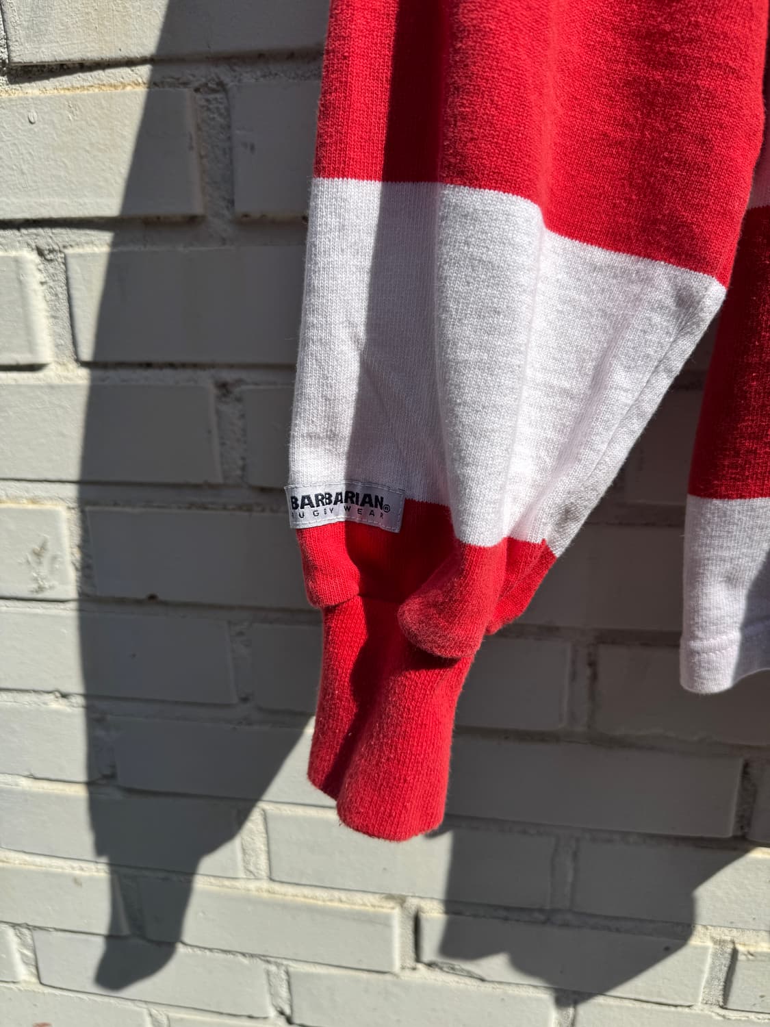 [S]BARBARIAN 바바리안 캐나다제 레드 스트라이프 럭비 티셔츠 상품이미지5