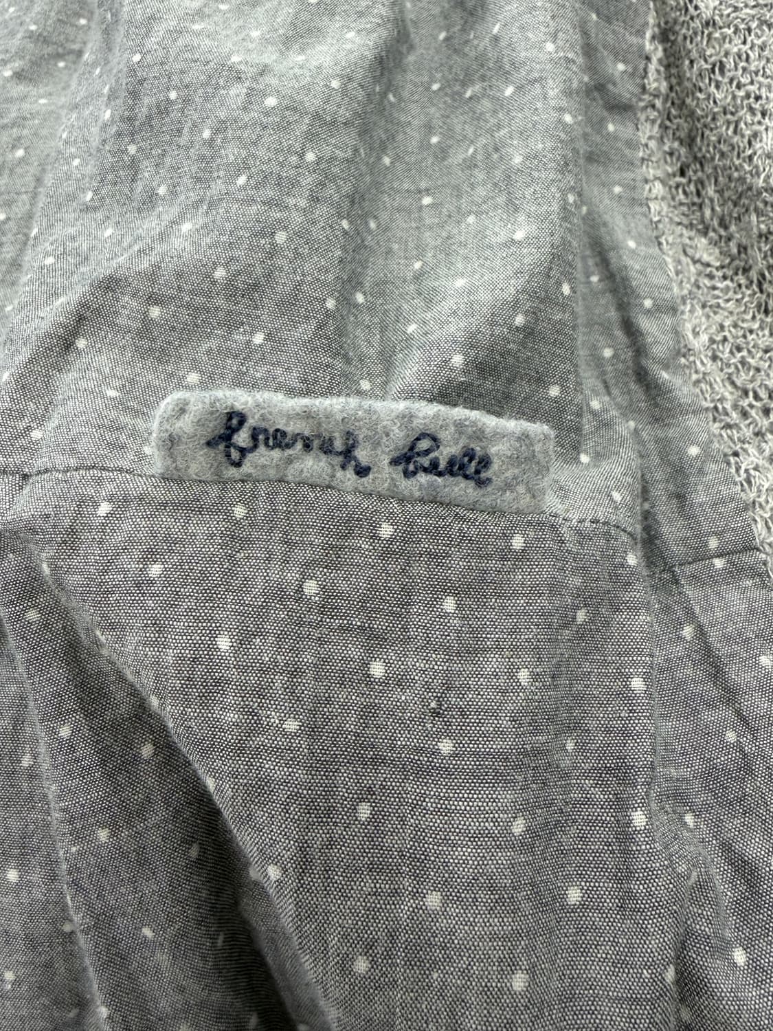 일본빈티지 프렌치불 도트레이스 루프스카프 상품이미지7