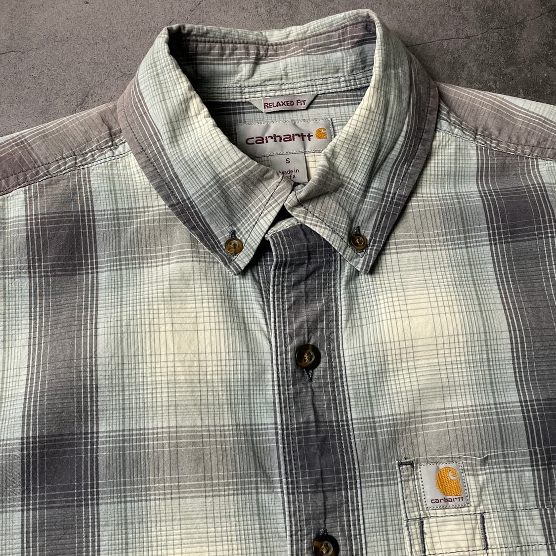 CARHARTT 칼하트 빈티지 체크 반팔 워크 셔츠 A00918 상품이미지2