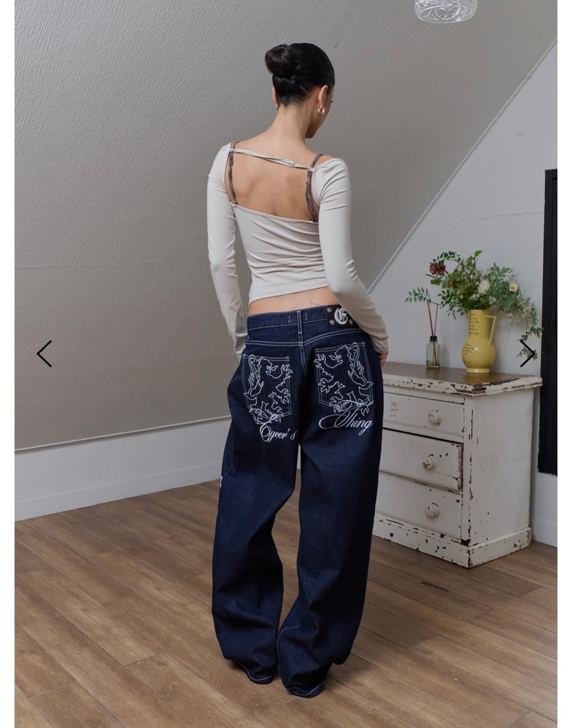 check pattern layered long sleeve -beige 상품이미지4