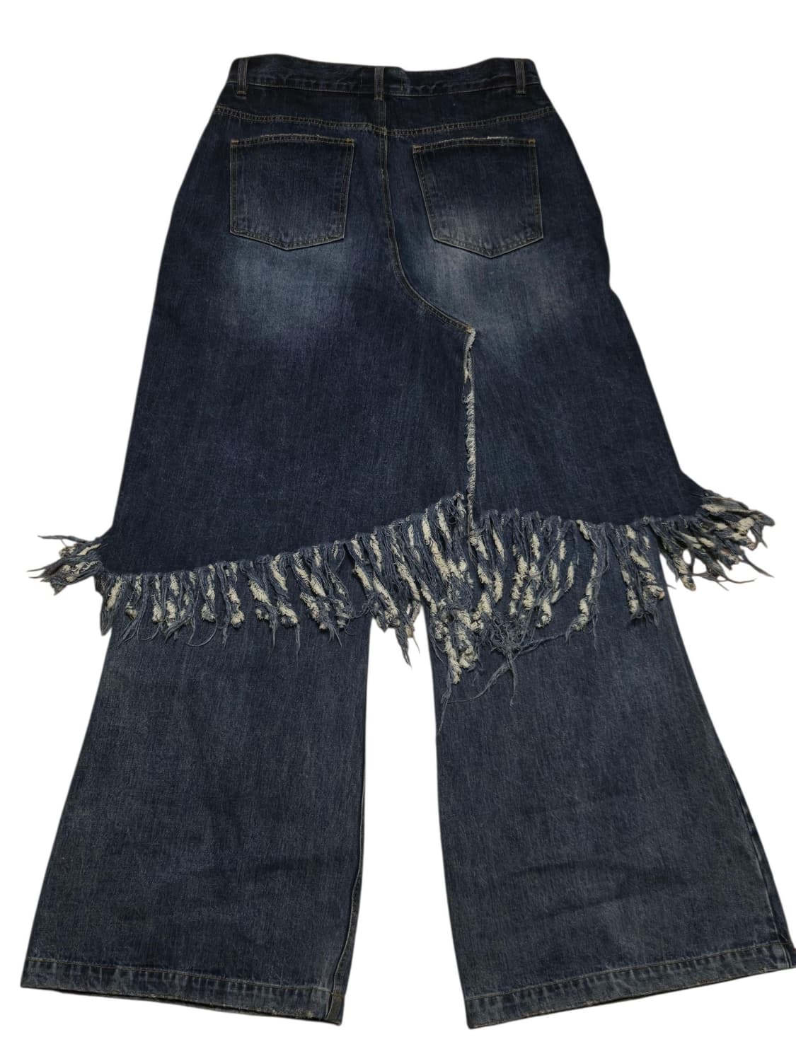 선데이오프클럽 레이어드 스커트 플레어 데님 진 상품이미지2