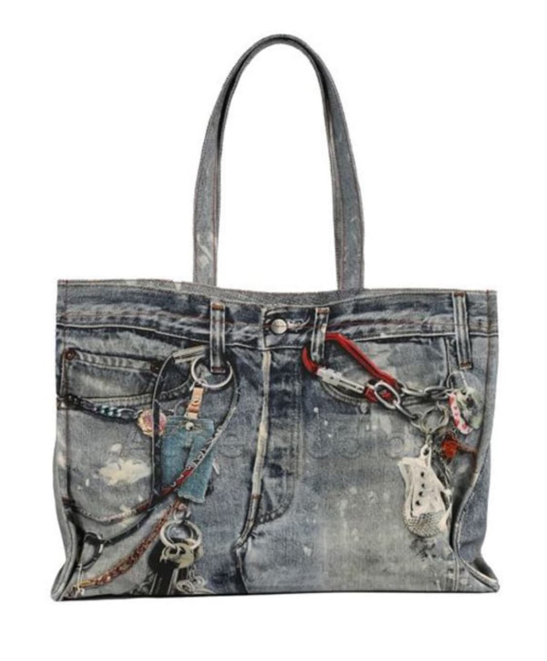 아크네 데님 트롱프뢰유 토트백 라지 가방 스튜디오 상품이미지1