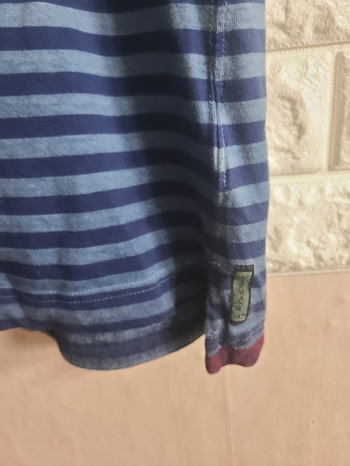 AJ 남성 블루 스트라이프 반팔 티셔츠(100) 상품이미지4