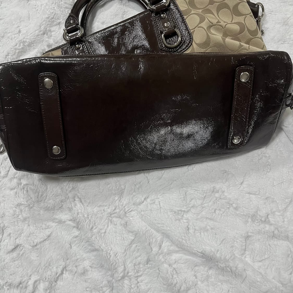 Coach 베이지 브라운 카페모카 시그니처 숄더백 라떼갸루 갸루 초코 상품이미지6