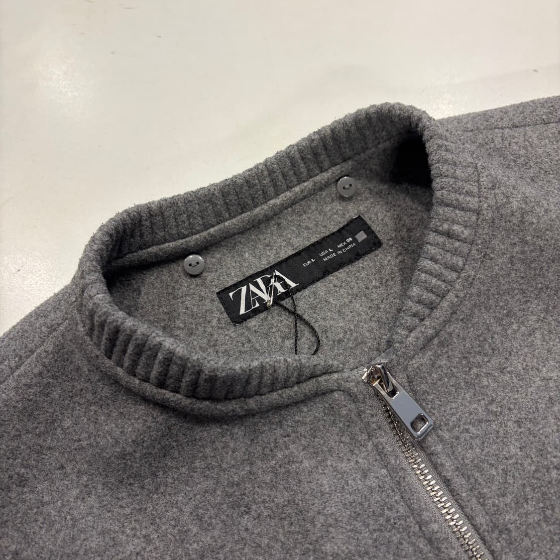 [L] 자라 회색 봄버 자켓 그레이 B446 상품이미지3