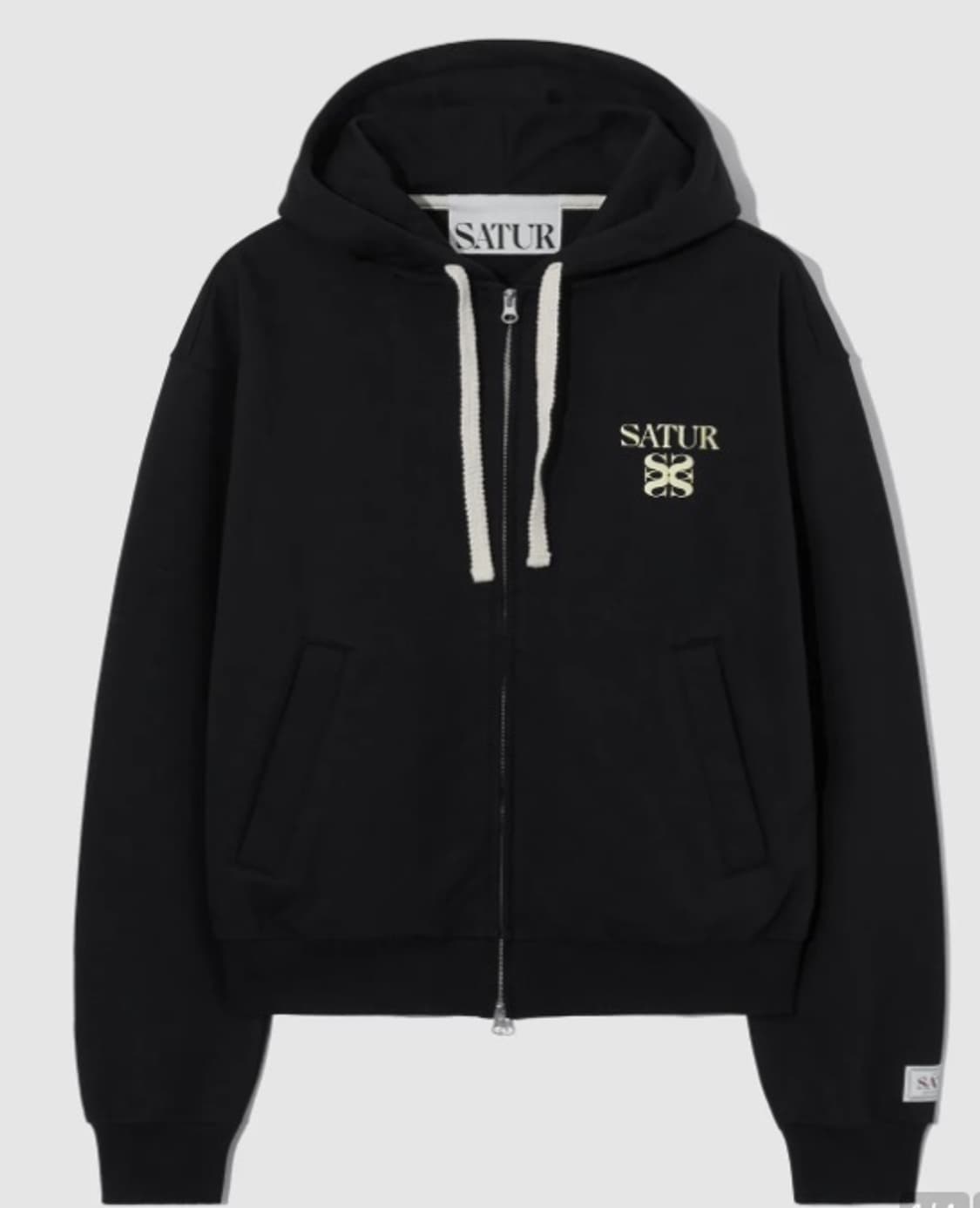 세터 (SATUR) 클래식 로고 후드 집업 클래식 Black_L 상품이미지1