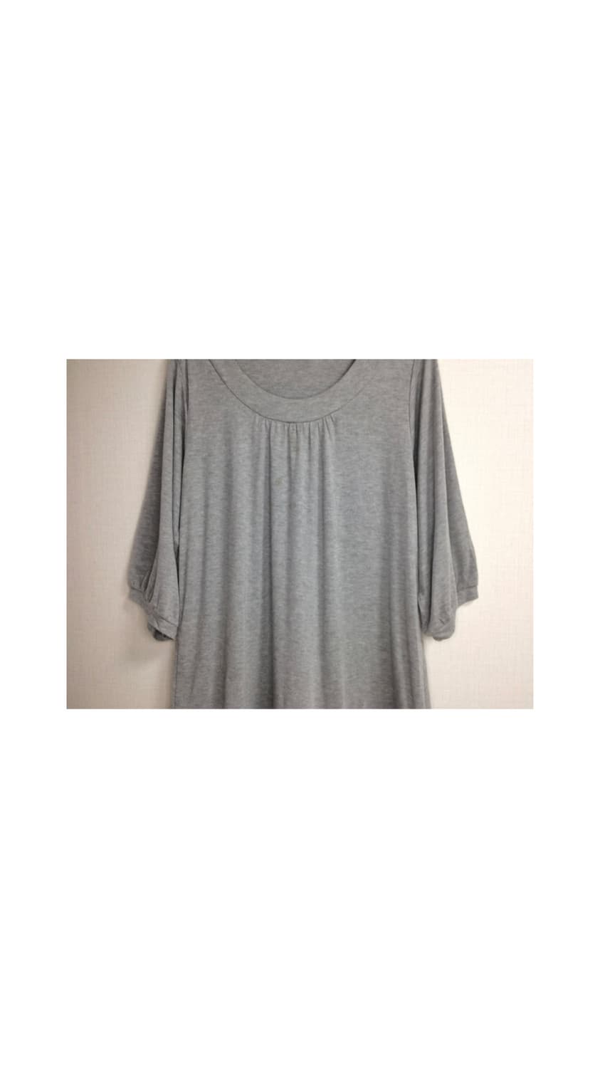 빈티지 그레이 겹프릴 셔링 원피스 상품이미지2