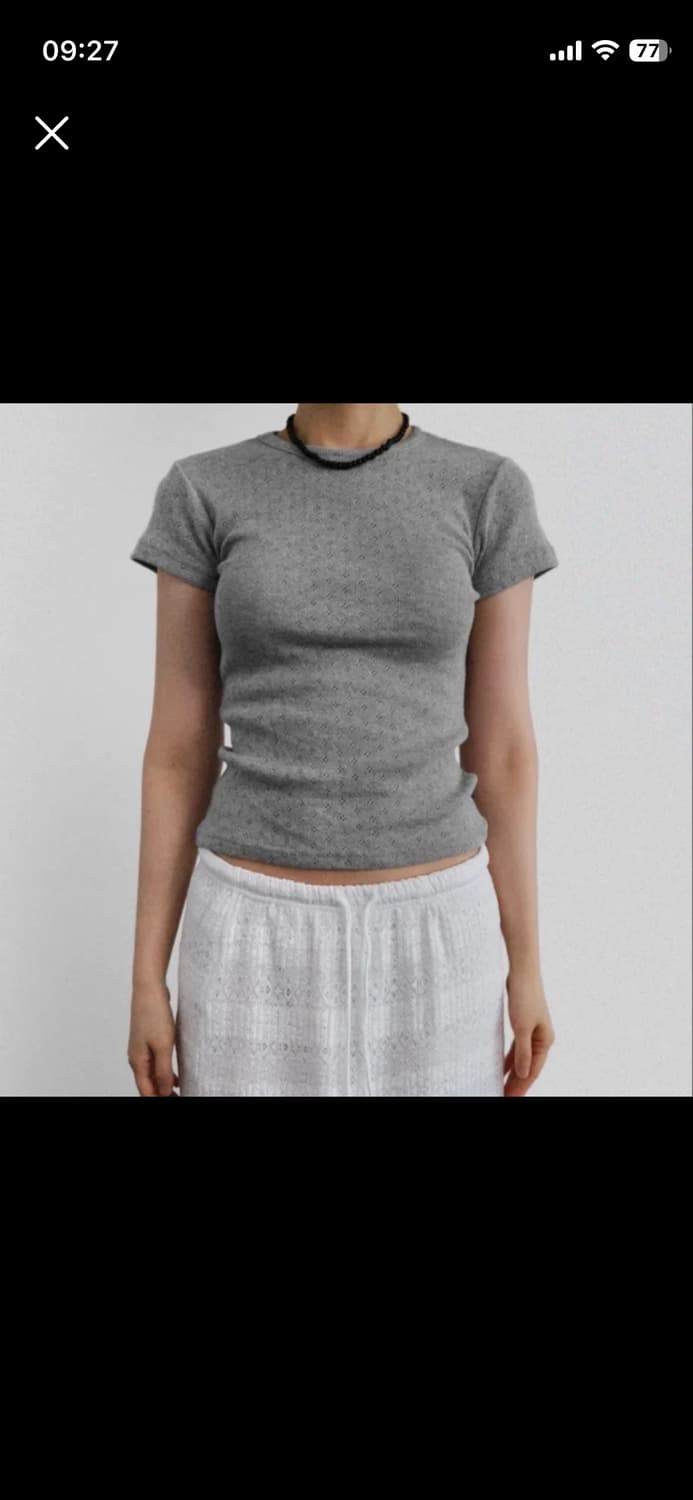 어텀 펀칭 티셔츠 그레이 상품이미지1