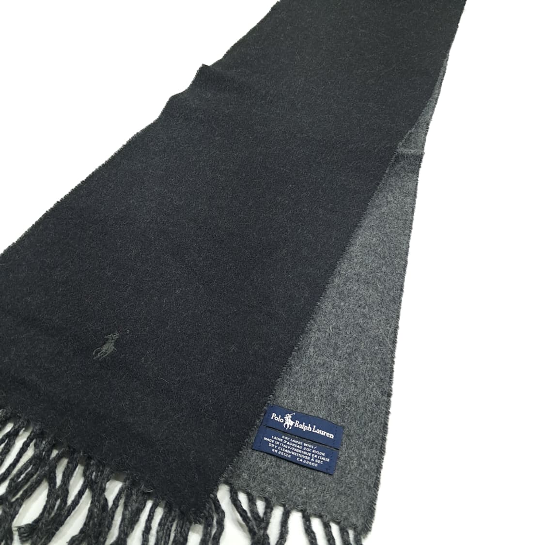 MX215 폴로 랄프로렌 차콜블랙 그레이 램스울 양면 목도리 머플러 상품이미지7