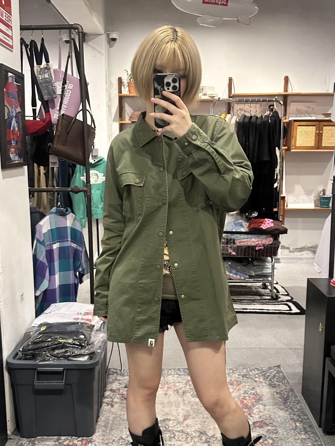 A BATHING APE 2way Military Shirt Jacket 상품이미지2
