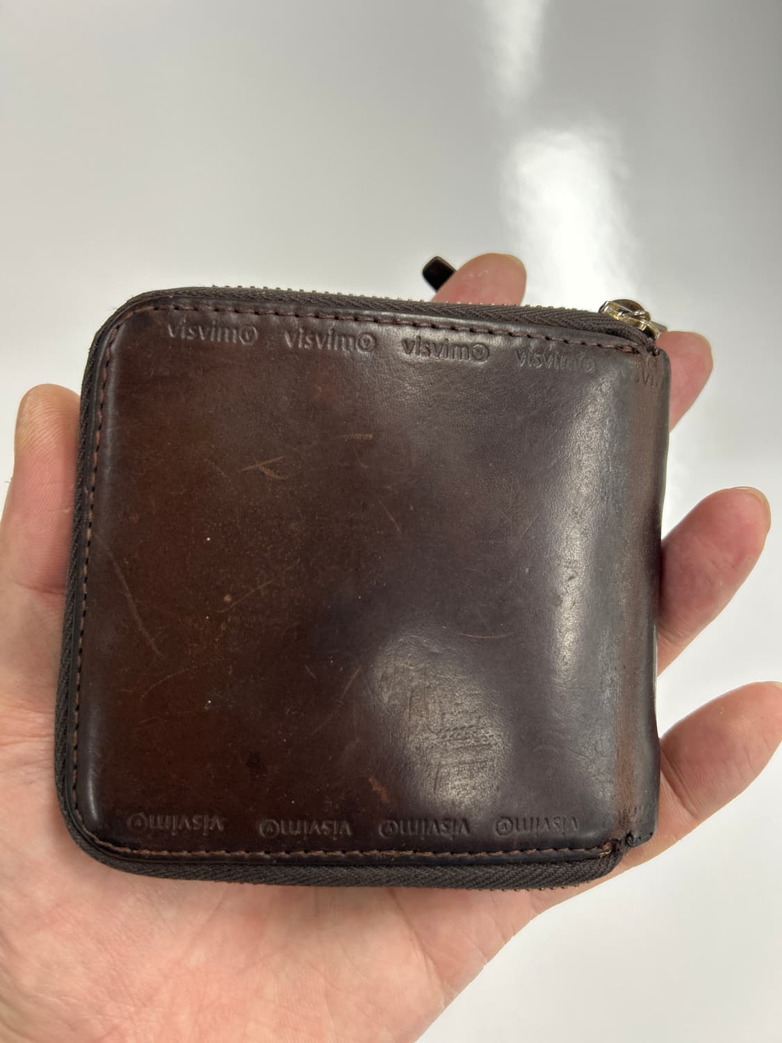 VISVIM 올드비즈빔 다크브라운 레더 바이폴드 지갑 상품이미지1