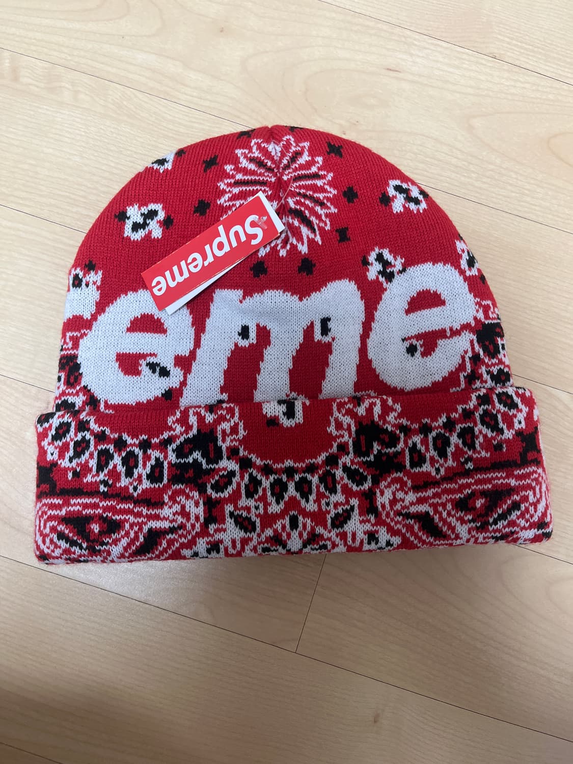 슈프림 빅 로고 비니 레드 반다나 - 24FW 상품이미지2