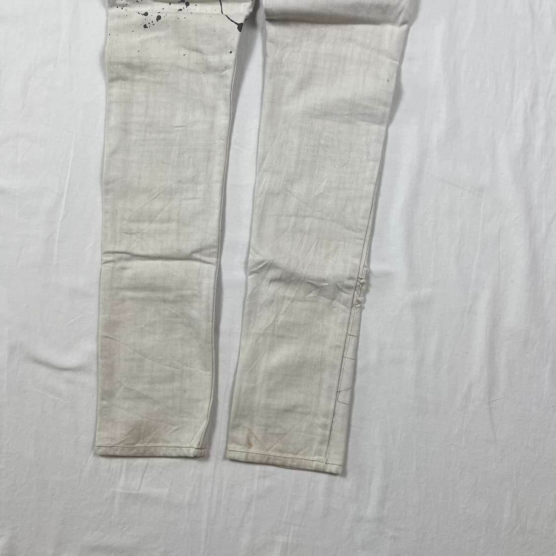 90‘s 히스테릭글래머 페인트 디스트로이드 화이트 팬츠 바지 상품이미지8