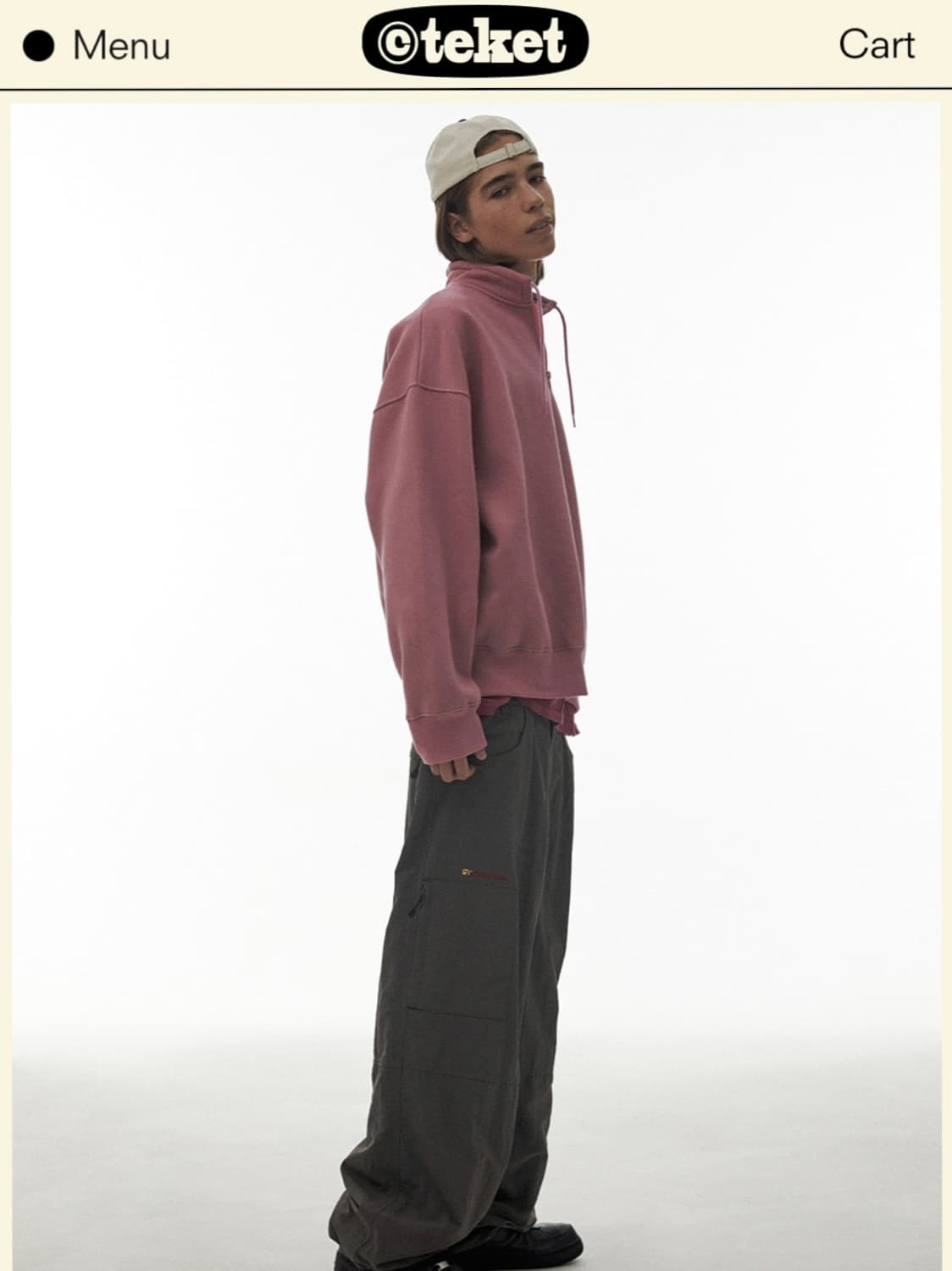 테켓 하프집업 핑크 m 상품이미지1