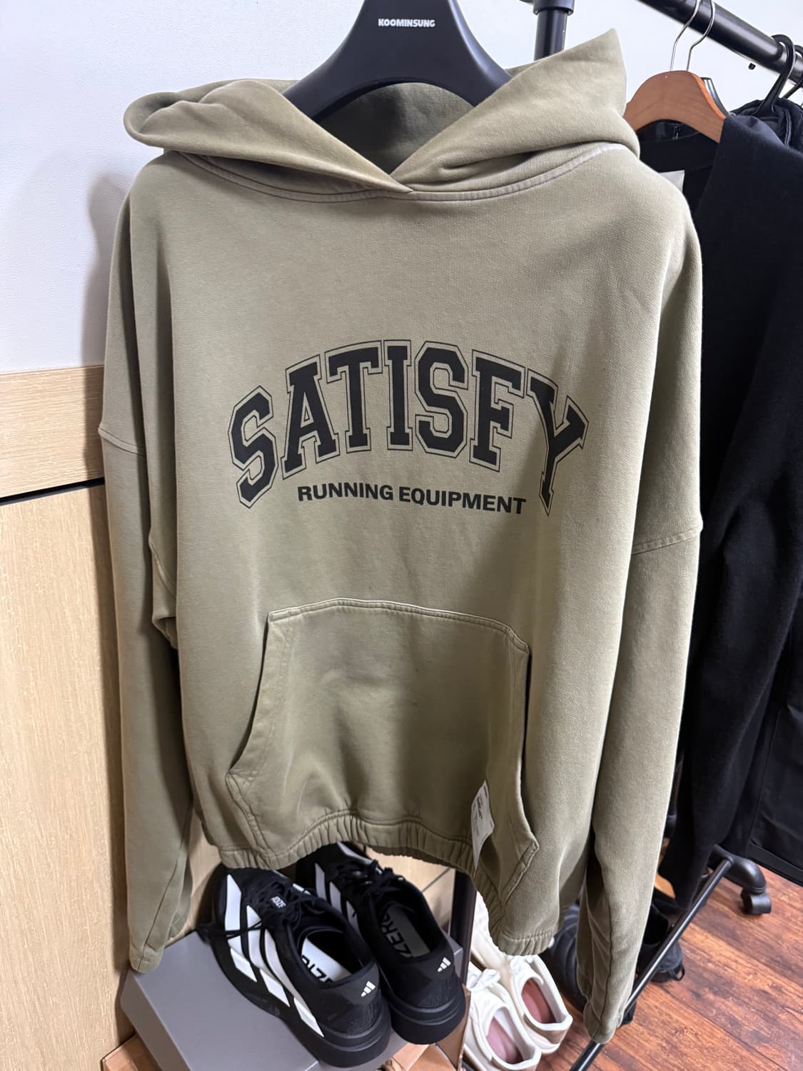 [L]새티스파이 소프트쉘 후드 카키 상품이미지1