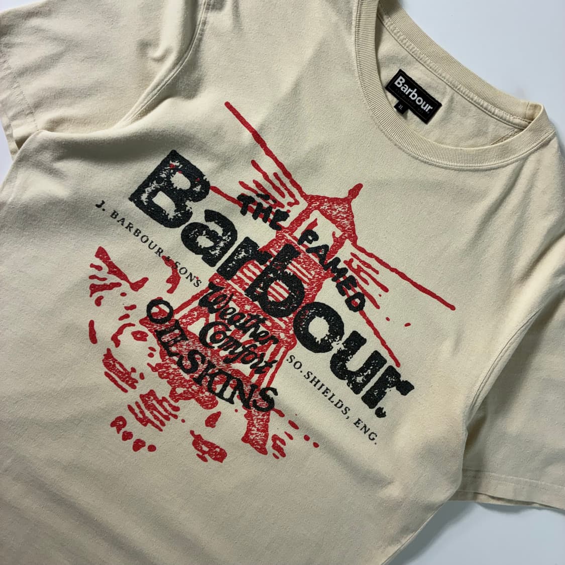 Barbour  바버 등대 그래픽 베이지 반팔 티셔츠  상품이미지2