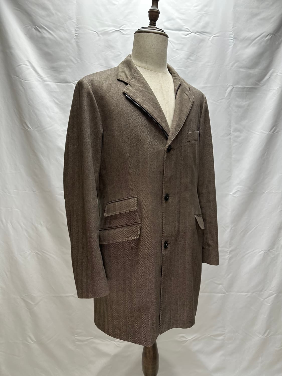 로로피아나 헤링본 싱글 브레스티드 코트 50(100~105) 판매 상품이미지2