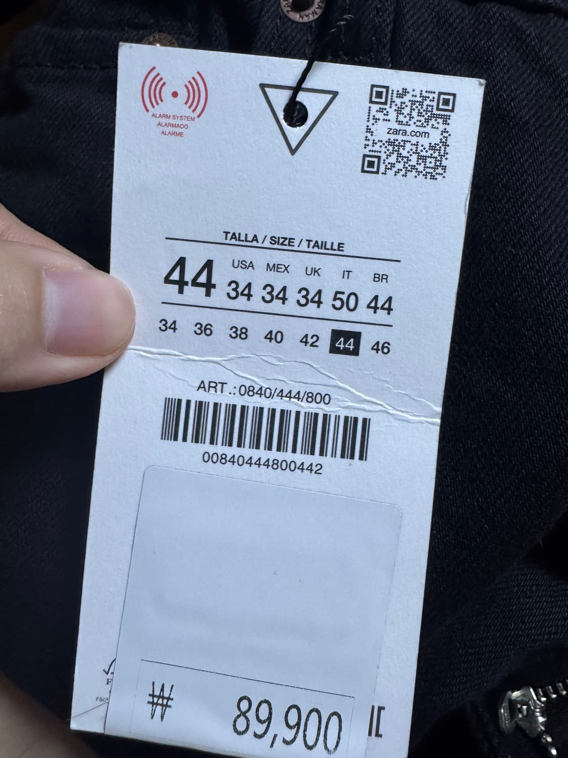 자라 플레어핏 데님 블랙 34 상품이미지3