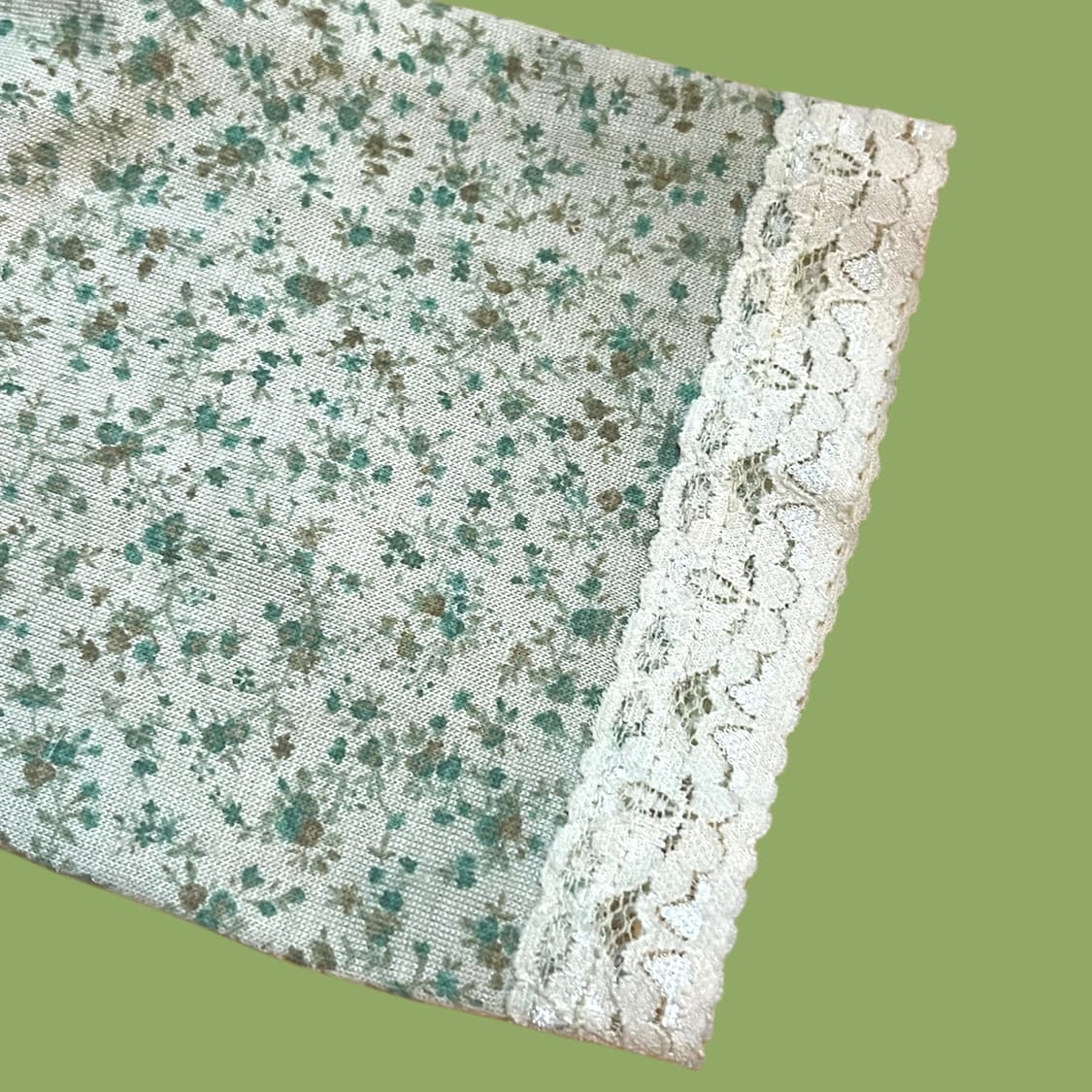 빈티지 그린 플라워 패턴 레이스 블라우스 상품이미지6