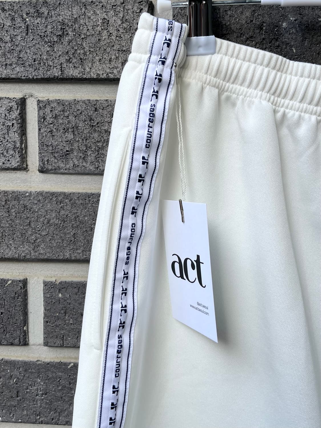 COURREGES 꾸레쥬 로고 팬츠 아이보리 M 상품이미지8