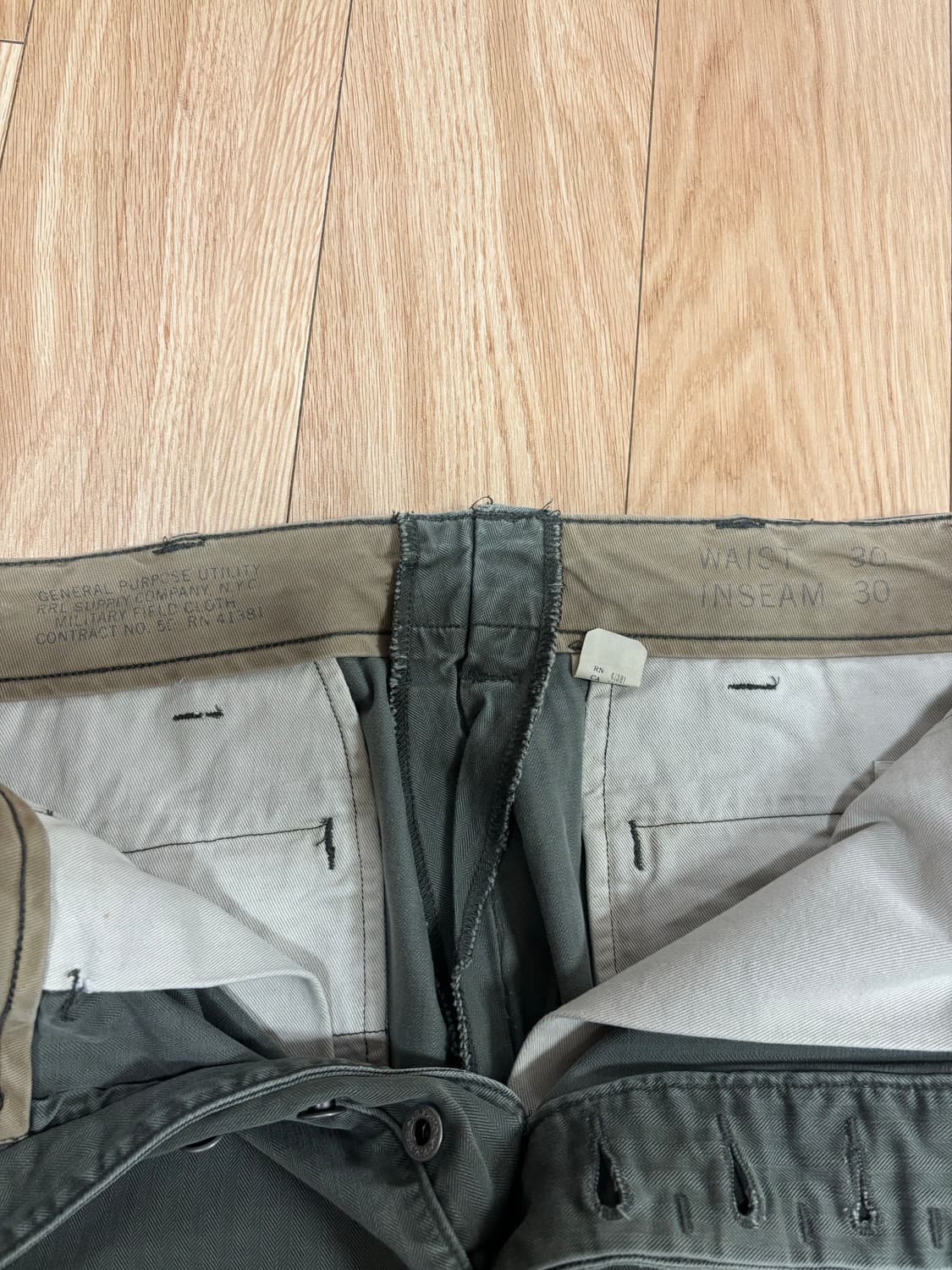 [30X30] RRL 헤링본 트윌 필드 팬츠 올리브 상품이미지7