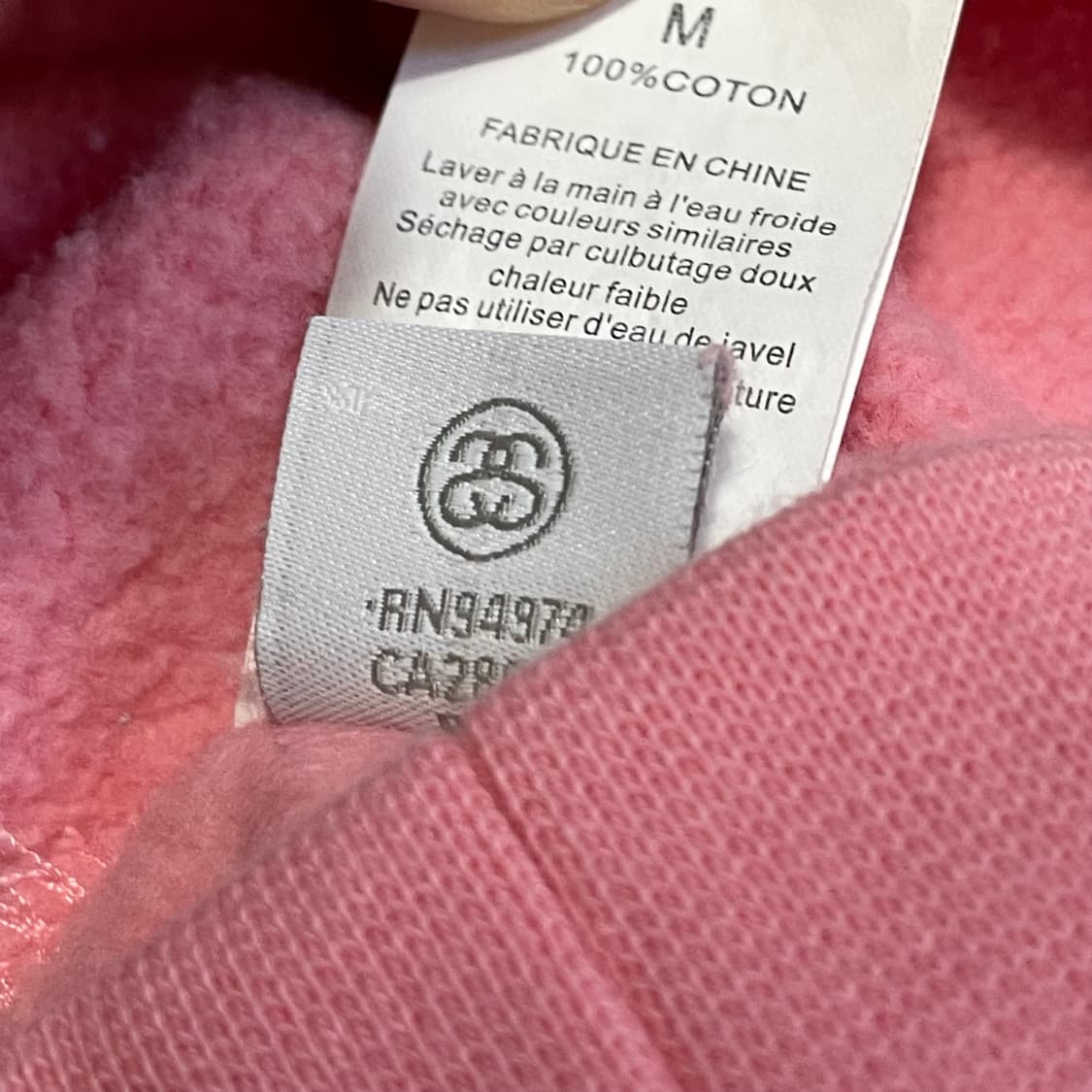 [M] 스투시 핑크 기모 후드티 상품이미지3