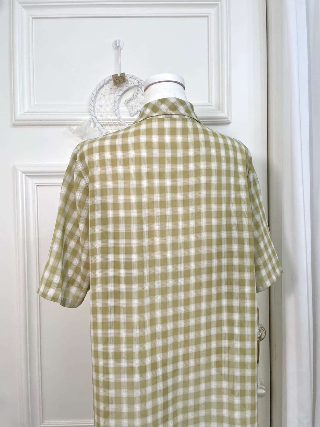 khaki check summer half shirt 상품이미지4