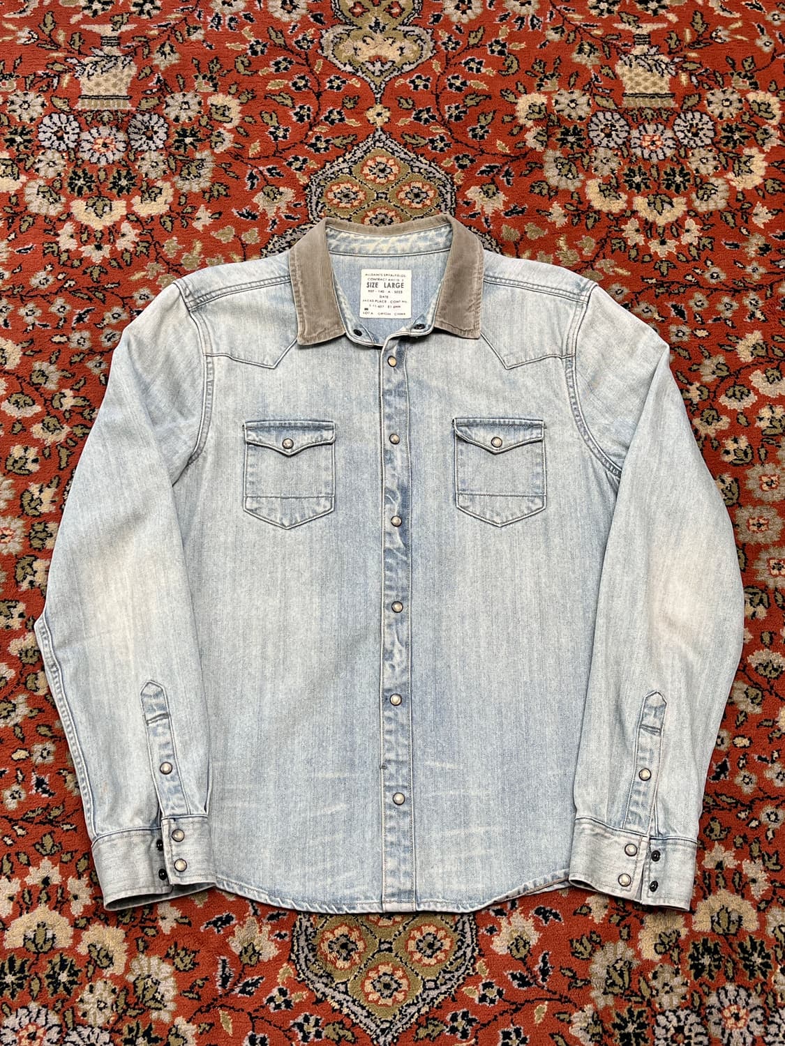 [L] ALLSAINTS 올세인츠 웨스턴 데님 연청 셔츠 상품이미지1