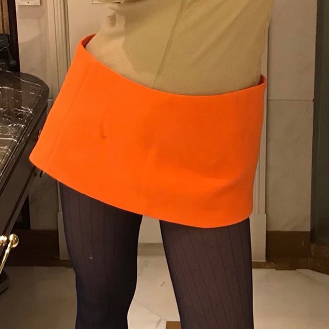 에옹쓰 Layerd mini skirt -orange 스커트 상품이미지1
