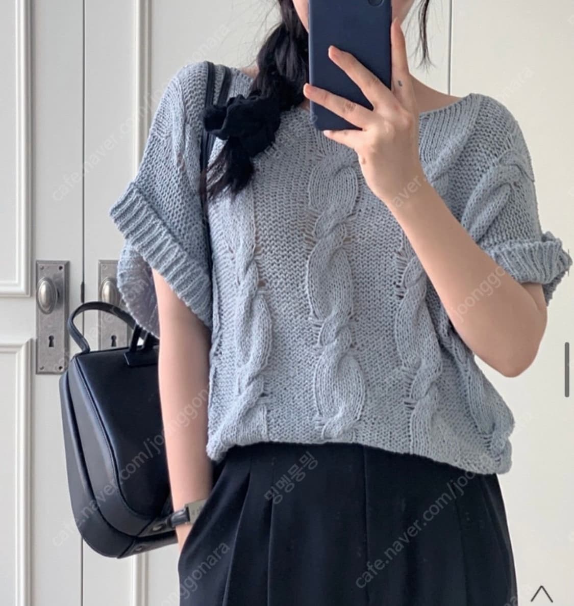 어리틀빗 트위스트 보트넥 루즈니트 상품이미지1