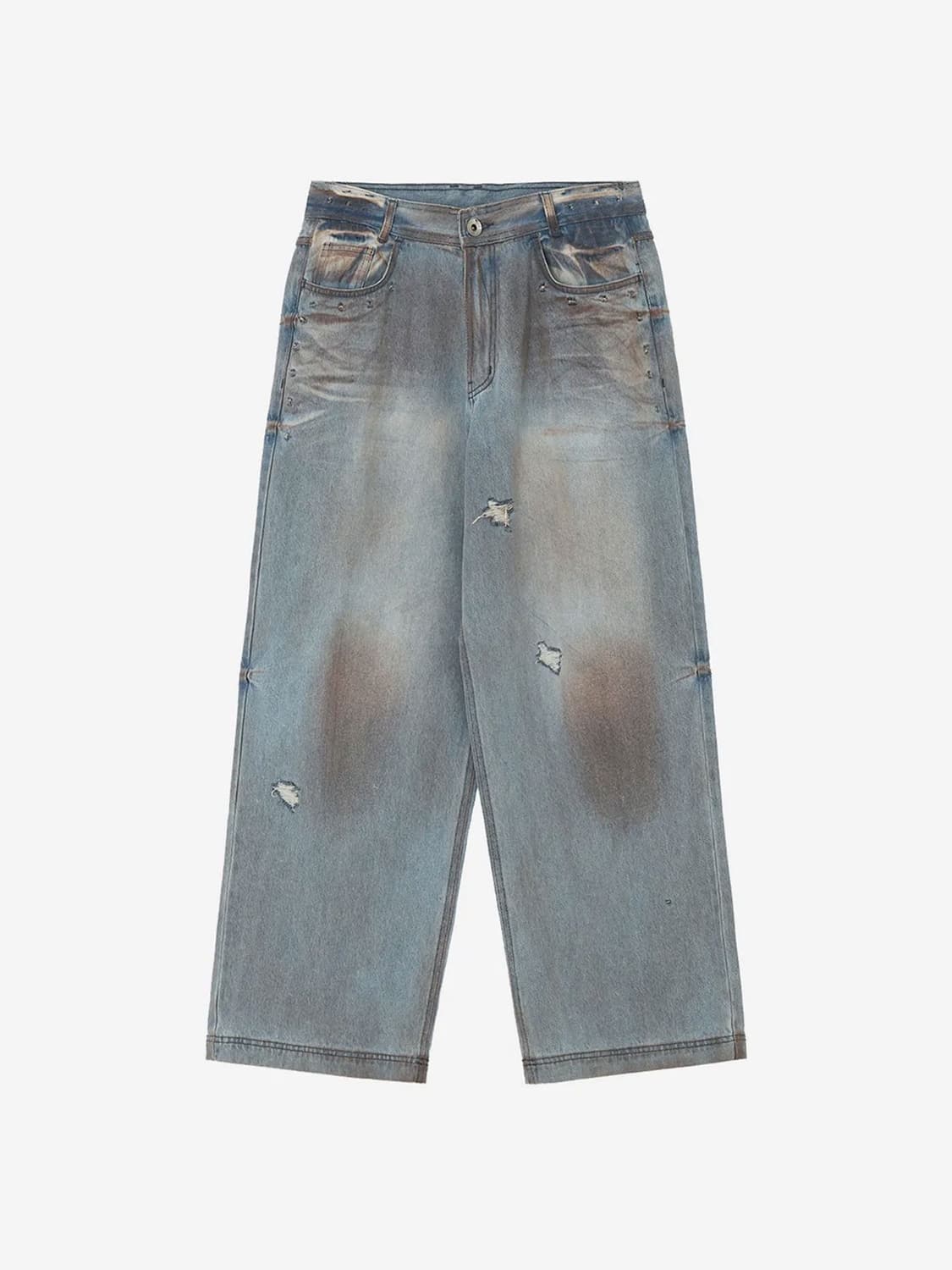 [M] BLR PUNCHED DIRTY WIDE DENIM PANTS 상품이미지2