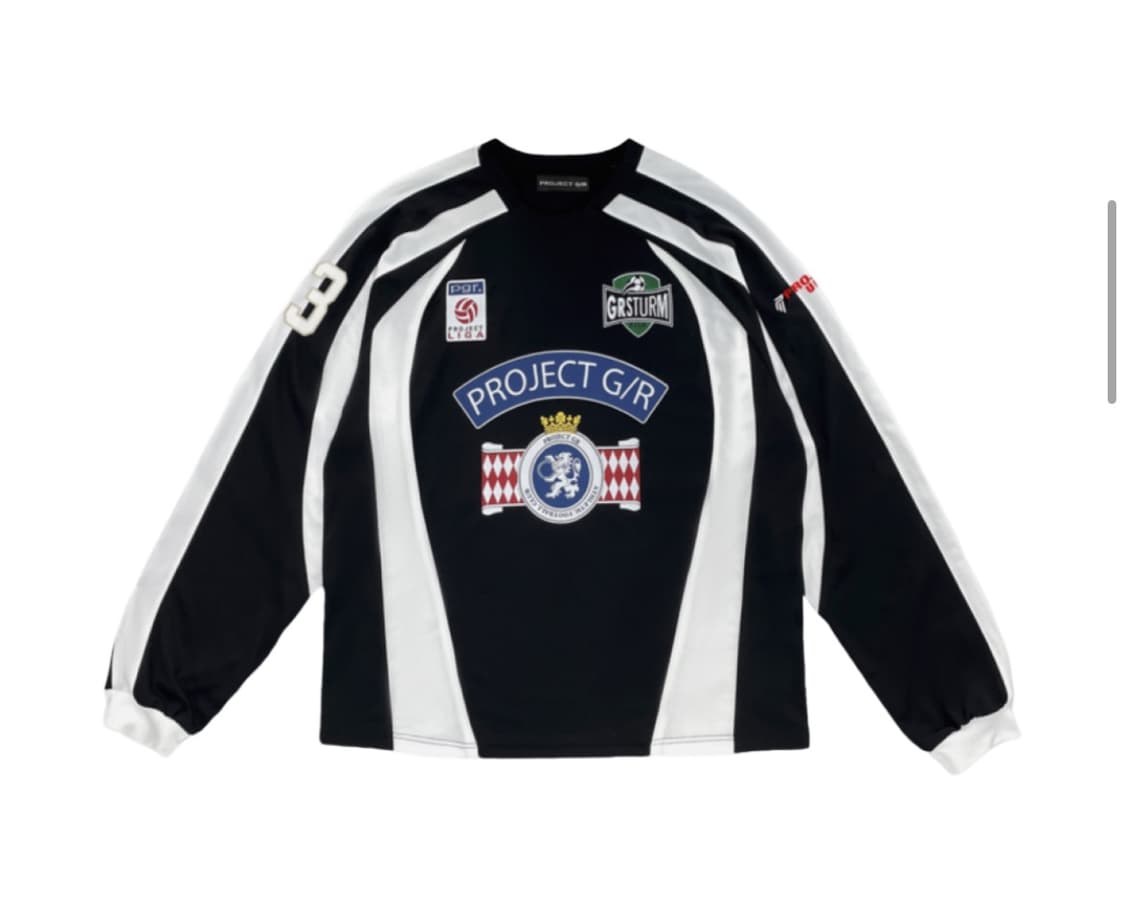 [3] 프로젝트 G/R 프로젝트gr 롱슬리브 풋볼 저지 블랙 상품이미지1