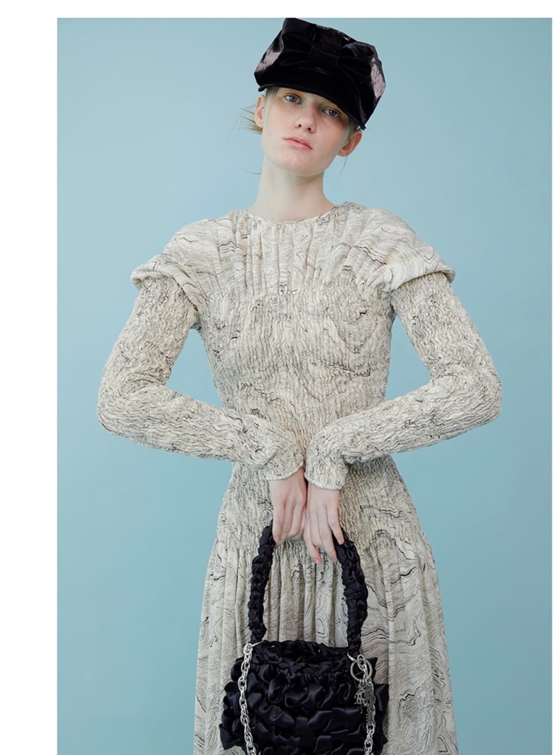 새상품) 어썸니즈 벨보이 캡 리본 블랙 상품이미지6