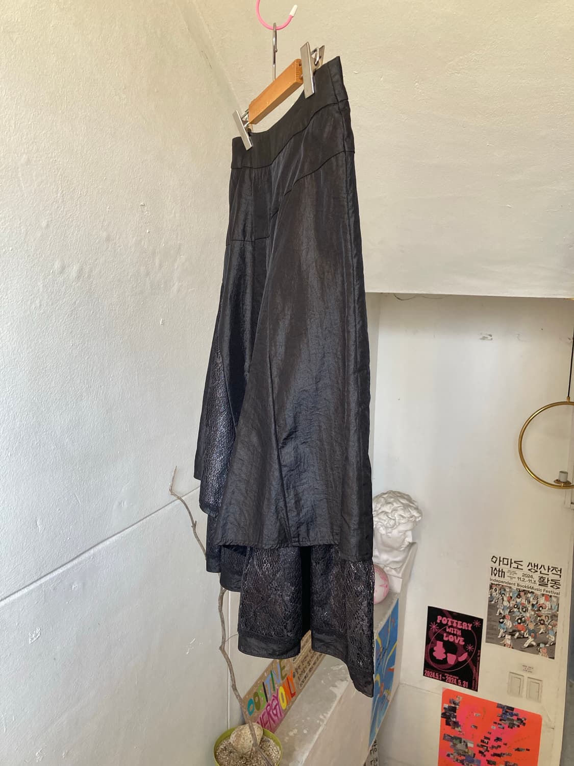 y2k 퍼프 레이스 미디 스커트 상품이미지6