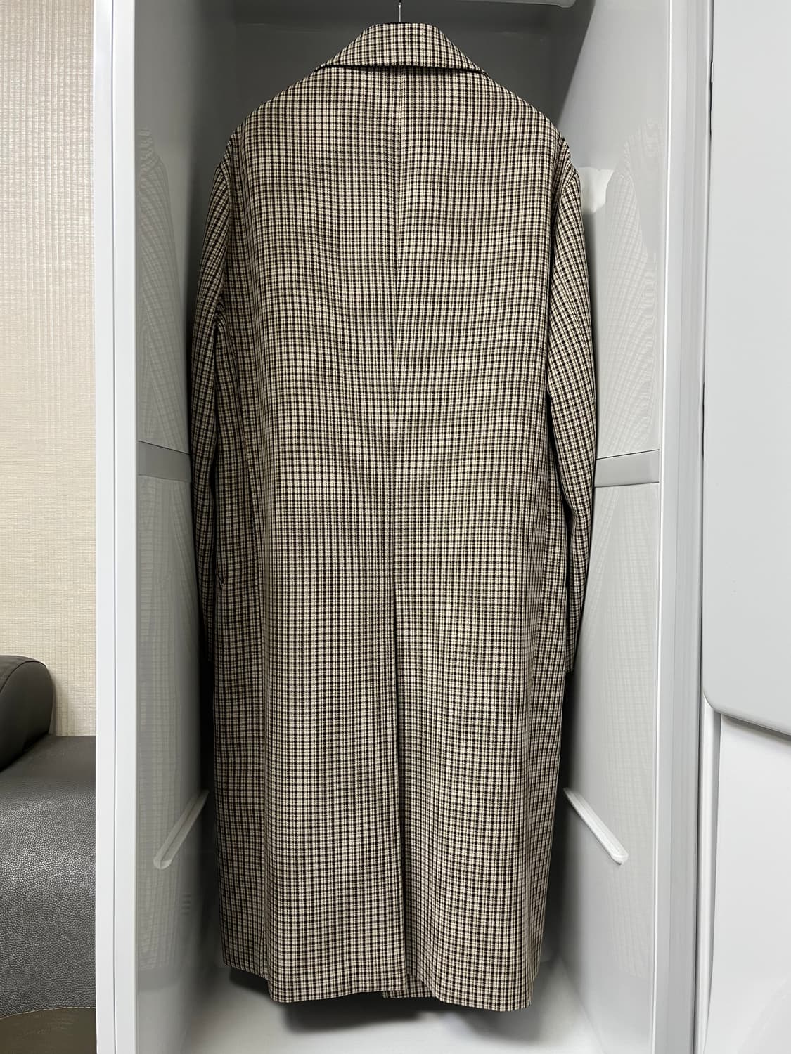 솔리드옴므 체크 싱글 코트 48사이즈 상품이미지2