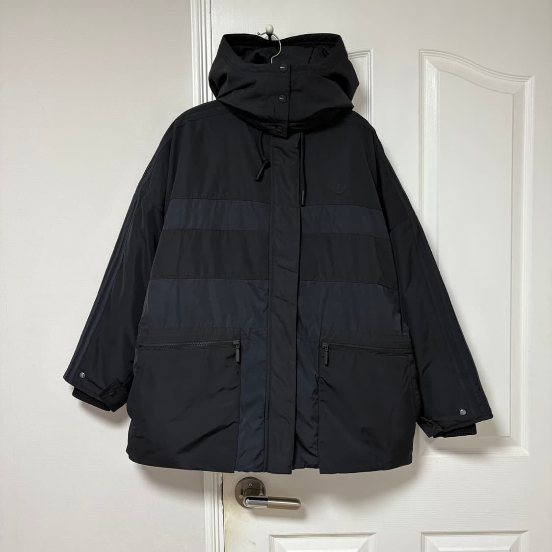 초희귀 레어템) 아디다스 올블랙 파이어버드 패딩 점퍼 110 상품이미지4