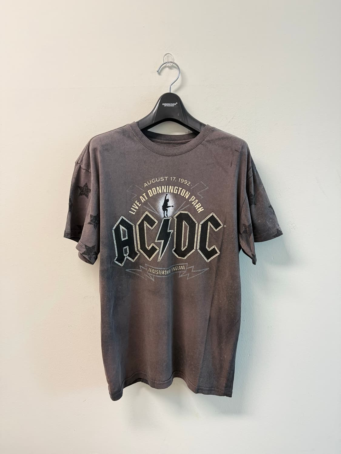 Vintage bleach faded AC/DC 큐빅 반팔  상품이미지3