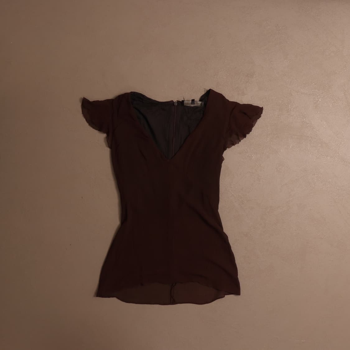 일본빈티지 시스루 프릴 레이온 블라우스 탑 A751 상품이미지1