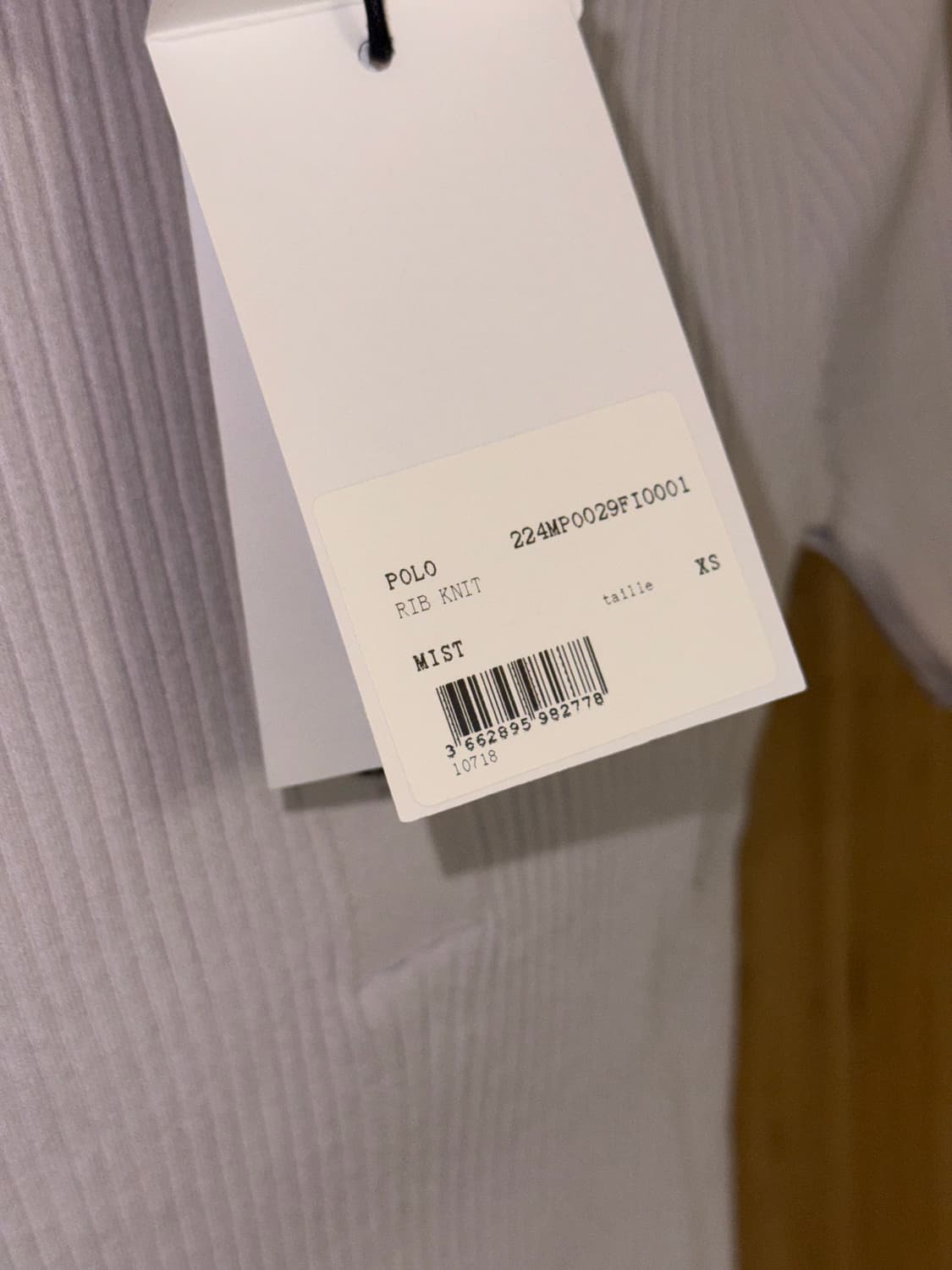 꾸레쥬 시그니처 립 니트 폴로 반팔 MIST XS 새상품  상품이미지5