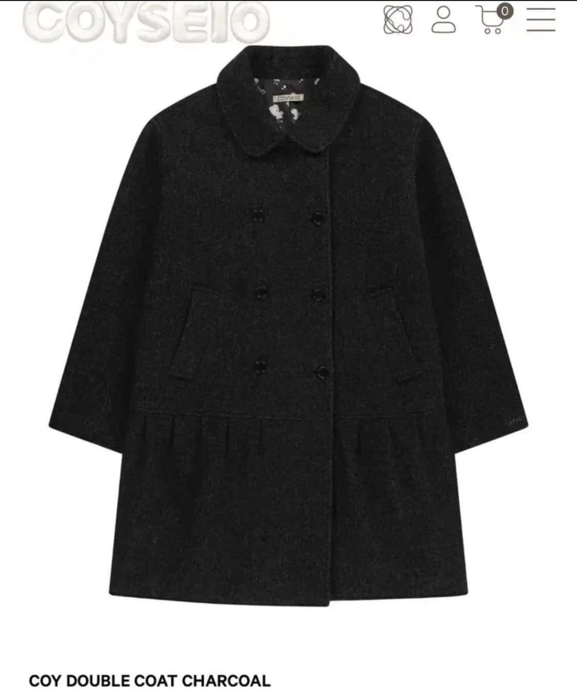 코이세이오 더블코트 챠콜 2사이즈 상품이미지1