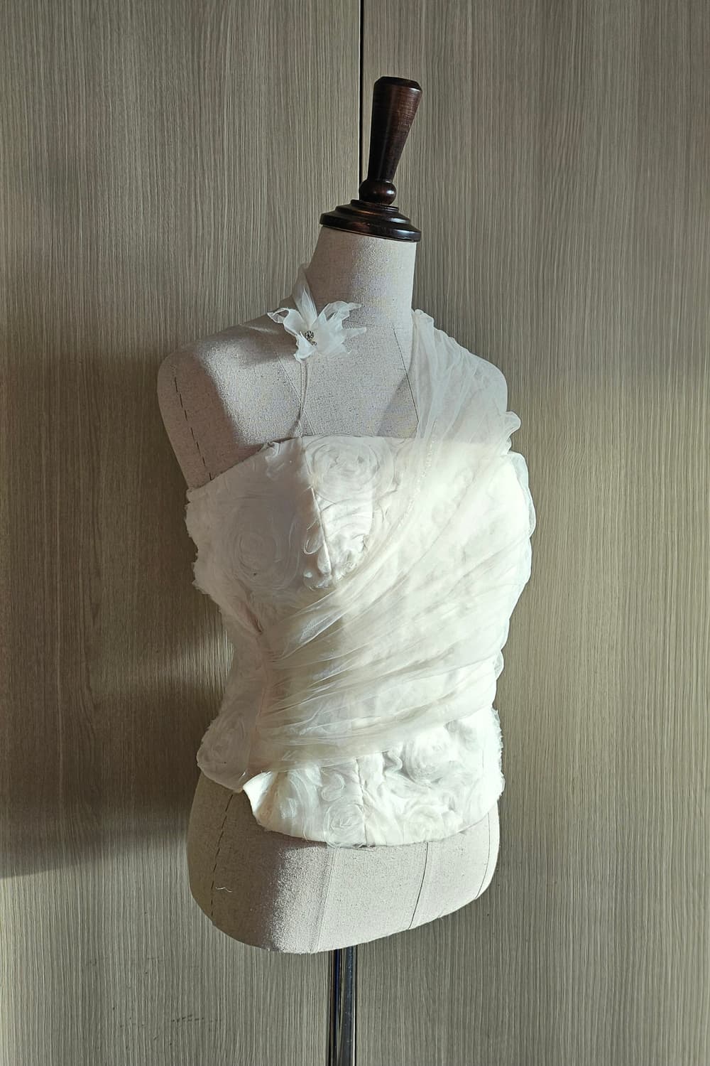 시스루 오간자 원숄더 미니드레스 M  55~마른66 정가 74,000원 상품이미지8