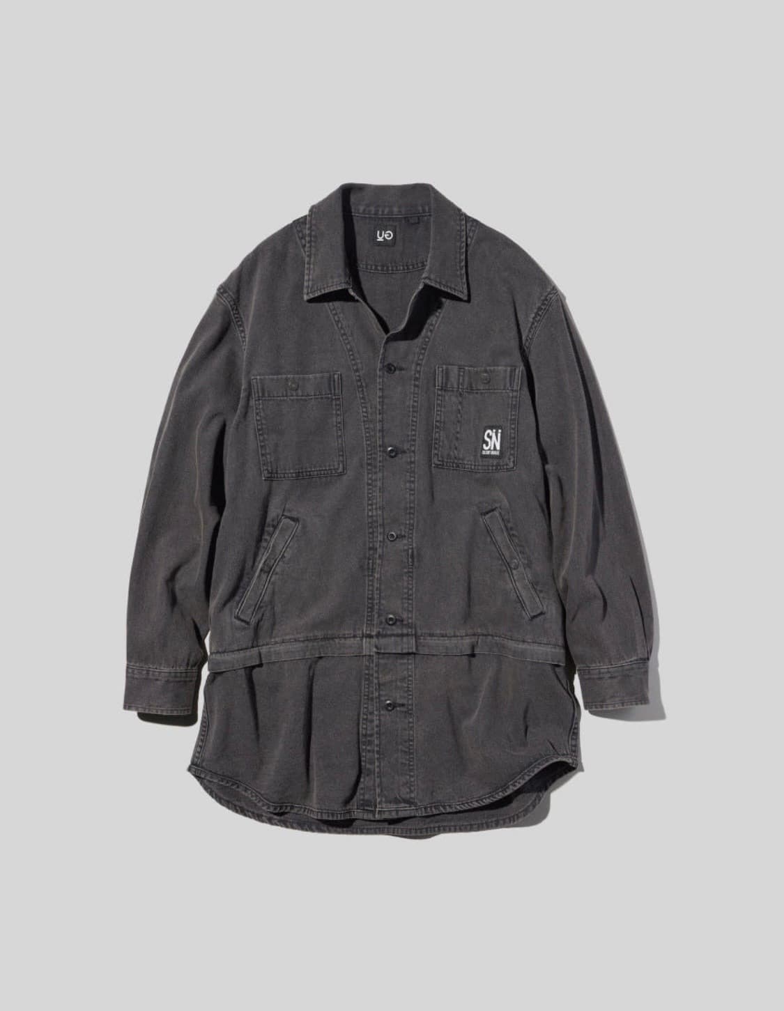 [L 라지] 25시즌 Gu 언더커버 UG 튜닉 도킹 셔츠 그레이. 상품이미지1