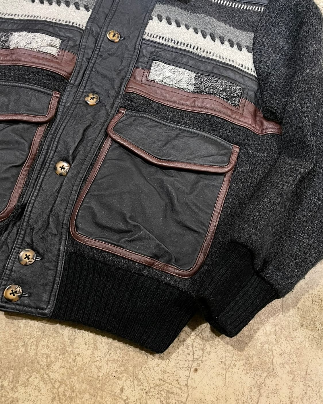 Roman racow 레더 니트 재킷 (B5086) 상품이미지4