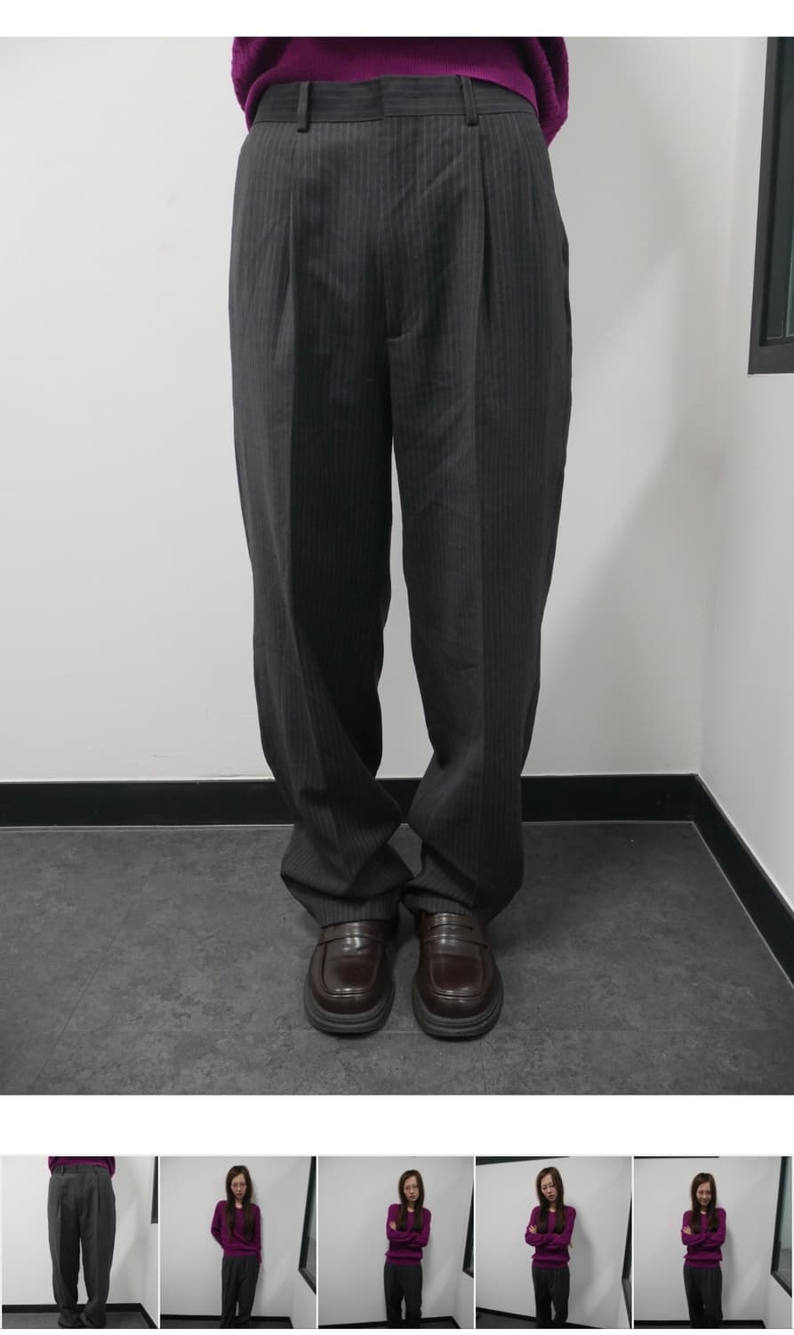 시소르타 스트라이프 슬랙스 상품이미지1