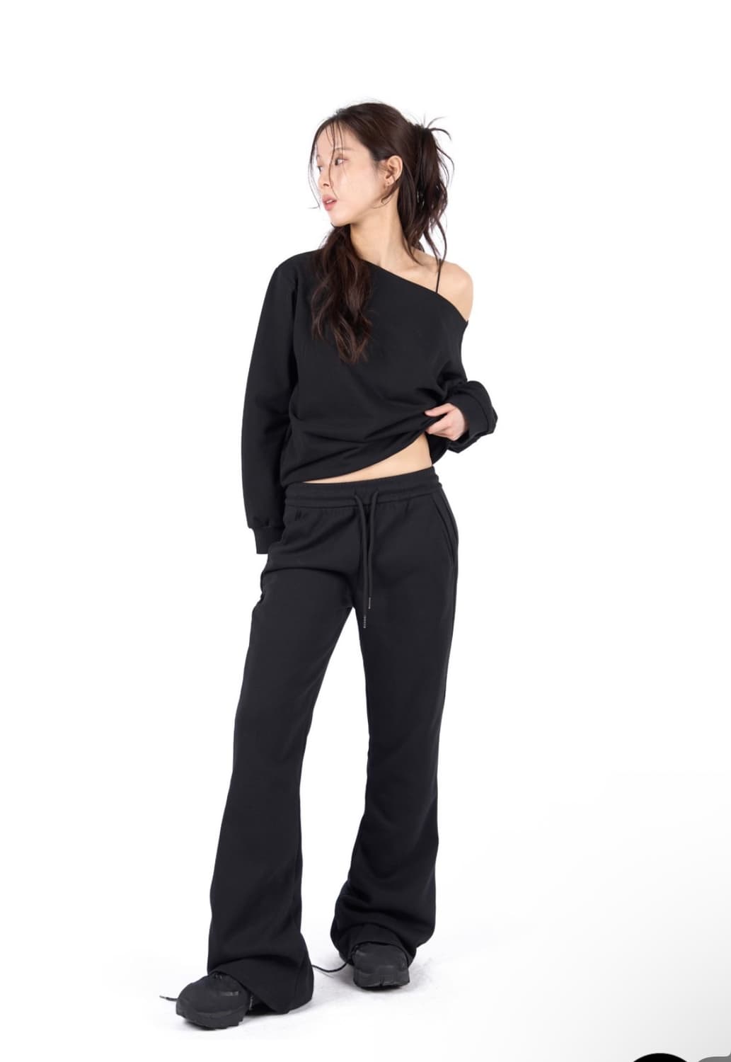 Reetkeem FLARE SWEAT PANTS  - charcoal 상품이미지1
