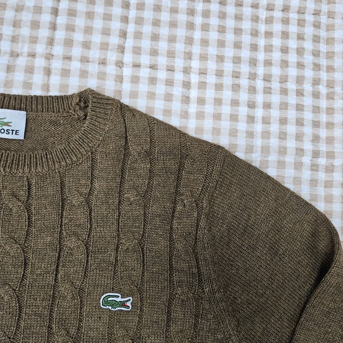 라코스테 울100 케이블 니트 남자100 상품이미지3