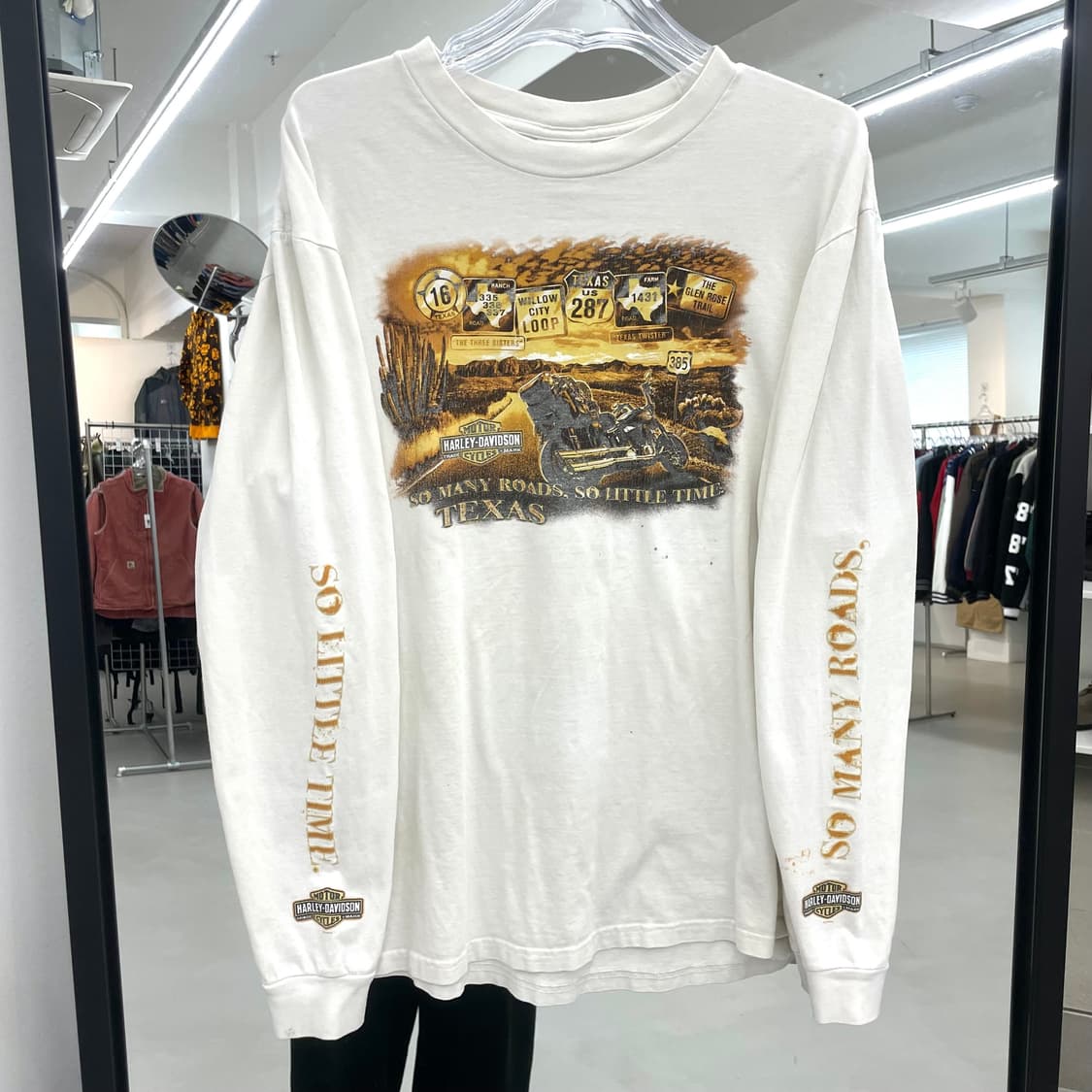 할리데이비슨 00s 텍사스 바이크 프린팅 빈티지 롱슬리브 화이트 상품이미지4